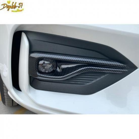 2P Carbon Fiber Style Front Fog Light Lamp Frame Cover Trim For Ford Focus 19-20