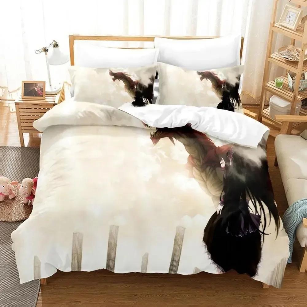 New Kawaii High School DxD Bedding Set Duvet Cover Sheet Printed Bed Set Pillowcase Bed Full Queen King Size Comforter Bedroom