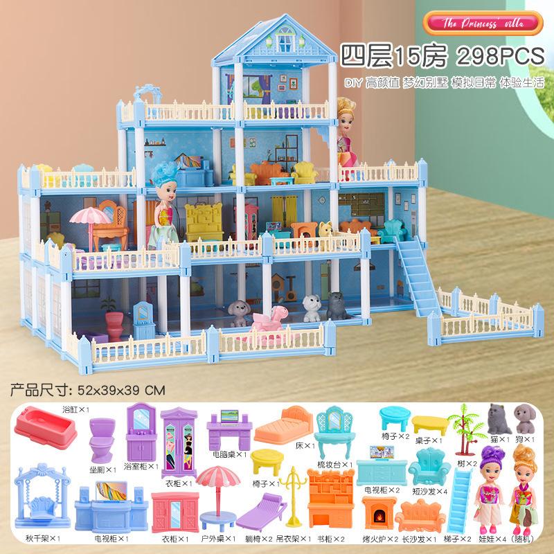 Diy Doll House Children Dream Princess Big Castle Villa Birthday Gift Play House Toys