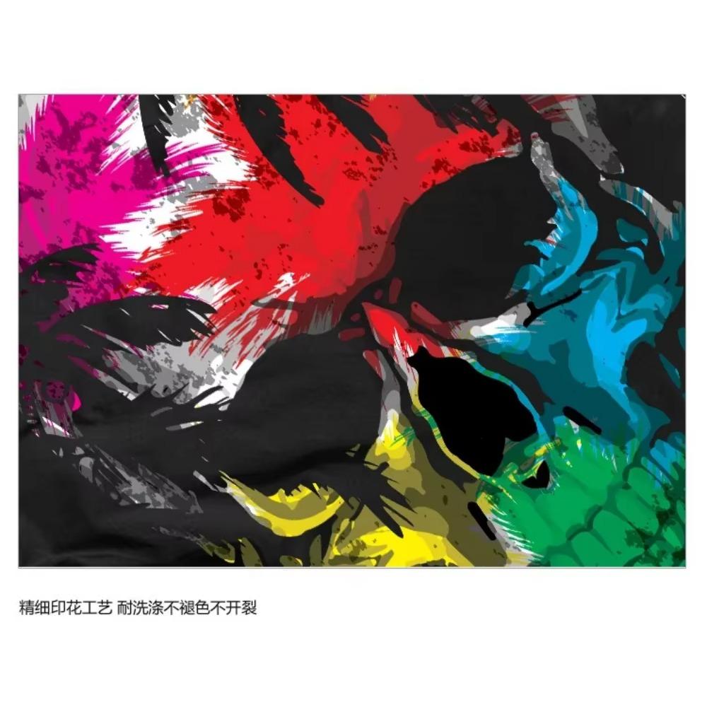 Summer Fashion Heavyweight Retro Men's Skull Head 100% Cotton Printed Round Neck High Quality Casual Fitness Street T-shirt