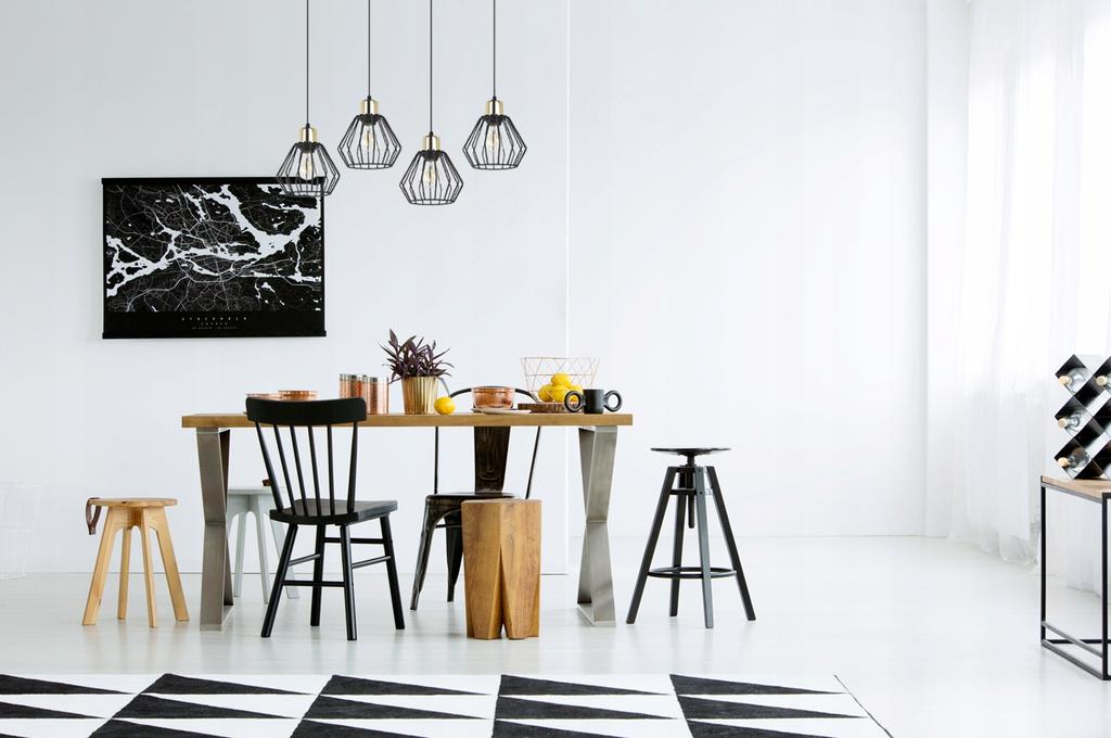 Hanging Lamp, Ceiling Chandelier, Wire Shade, Led