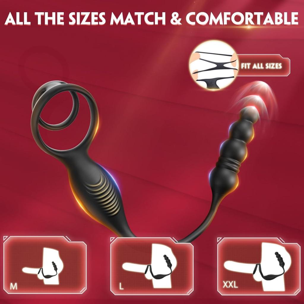 Prostate Massager Vibrating Cock Ring Anal Plug Vibrator Adult Toy Anal Sex Toys Vibrating Butt Plug App Remote Control 10 Vibrating Thrusting Modes