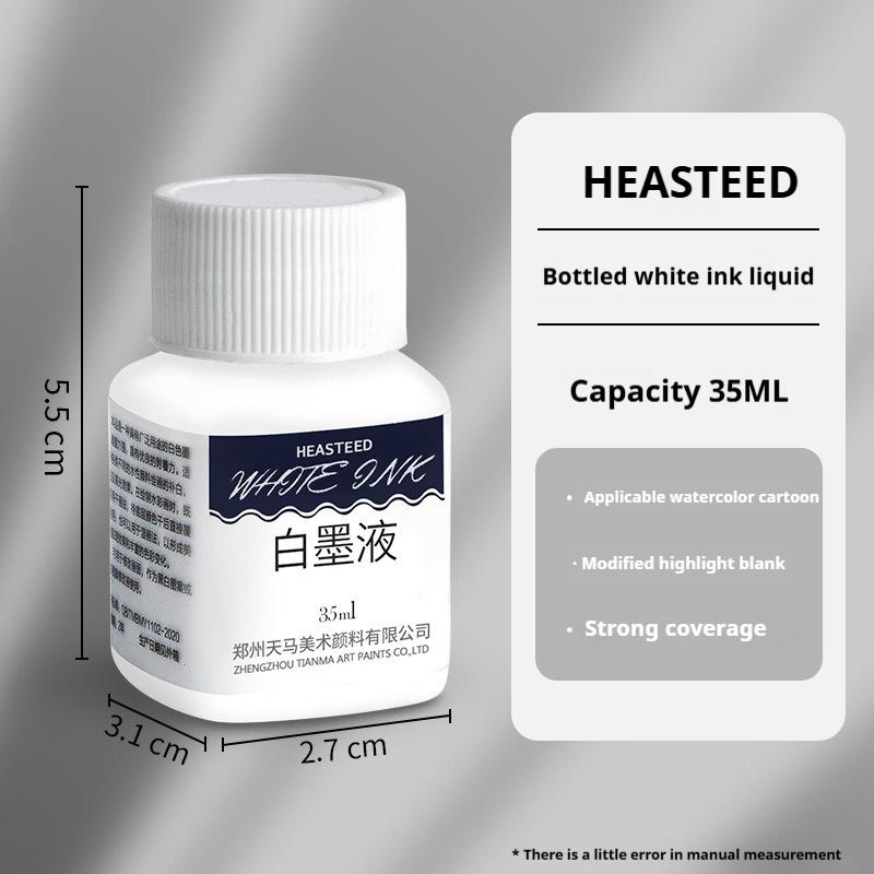 White High-gloss Watercolor Ink 18/35ML Opaque White Ink Hand-painted Comic Pigment for Art Painting Highlights Corrections