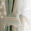 Curtain Lace, Standing Edge Pearl Lace Window Screen Decoration Wide Edge Patchwork Embroidery Throw Pillow Single Side Velvet