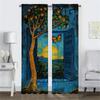 Blue Window Anti-mosquito Curtains 2 Pieces Partition Home Interior Curtains for Camera Living Room Curtain Halloween Decoration
