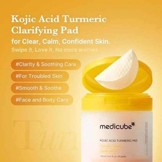 Medikube Koji Acid Vitamin Toner Pad Wiping Lotion Turmeric Niacinamide Clear Skin Care Bright Beautiful Dark Spot