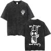 Magliette Hollow Knight Stampa Vintage Lavata Magliette Regali per Fan Uomo Donna Top Moda Casual Manica Corta Oversize