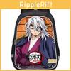 Demon Slayer Student Backpack With Dual Layer Design And Durable Oxford Material For Daily Use