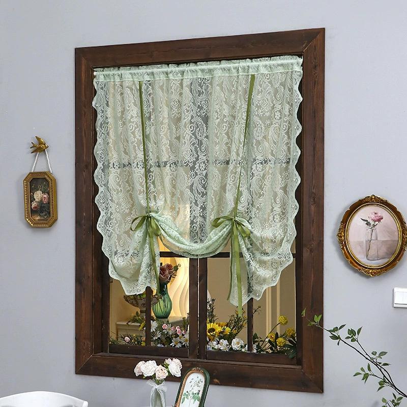 1Pc No-drill Simple White French Style Polyester Rustic Style Lace Curtains