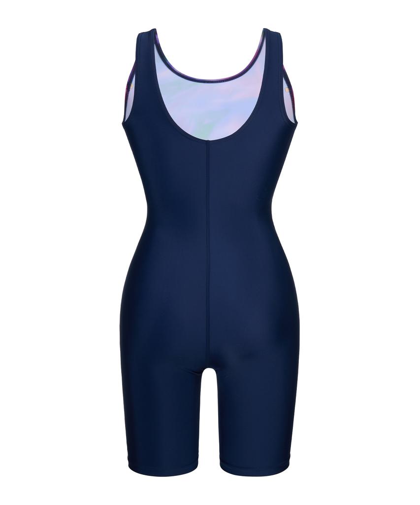 Lenomasuyeongbog Women'S Graphic 3/4 Half-Body Swimsuit Purple Rn-Ls2G564-Pp