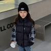 Girl's Vest Jacket Autumn Spring Boy's Down Waistcoat Children Winter Cotton Stand Collar Sleeveless Coats Kids Fashion Clothes