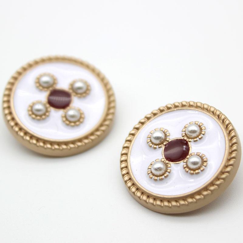 10pcs Luxurious Buttons 18mm Round Metal Shank Buttons Classic Beautiful Pattern Clothes Sewing Supplies