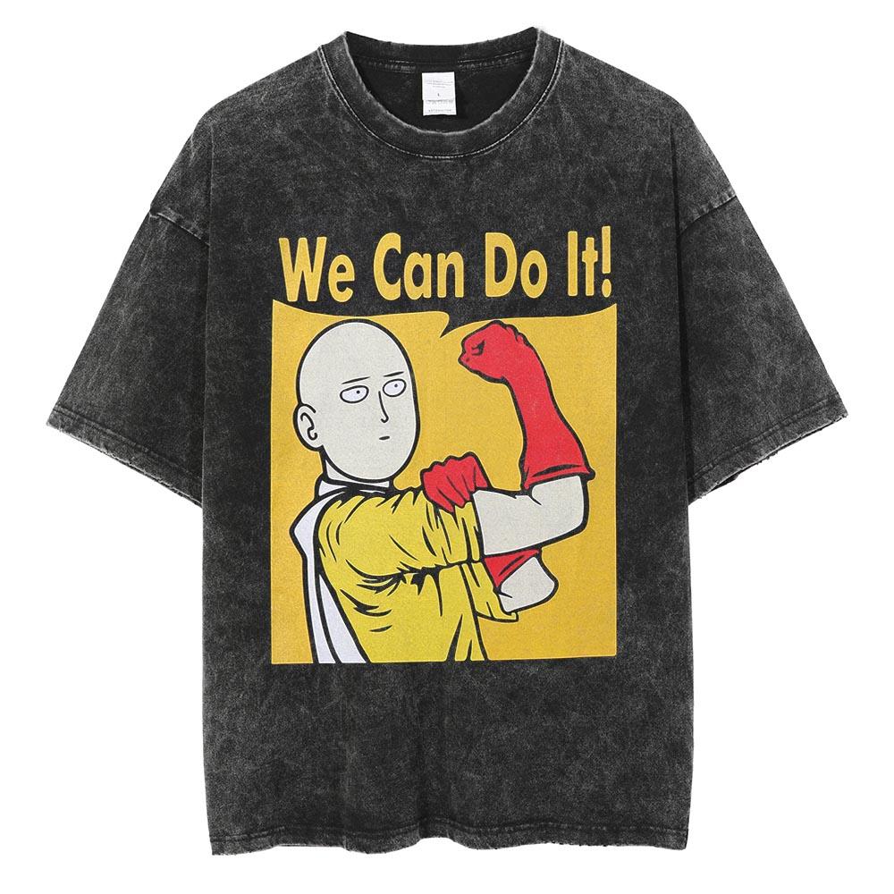 Tricou Imprimat Anime ONE PUNCH-MAN Saitama Bărbați Femei Tricouri Bumbac Spălat Tricou Supradimensionat Harajuku Masculin Manga Vintage
