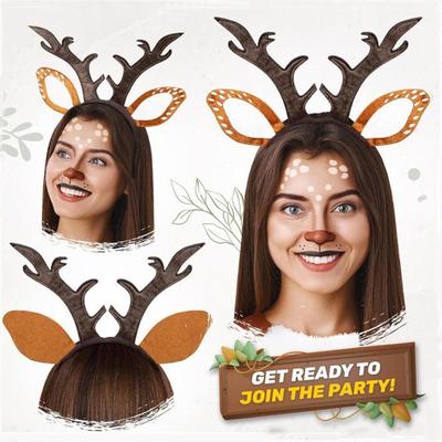 Antlers Headband Christmas Dress Up Headdress Dress Up Headband Costume for Kids Teens Adults Collectors Costume Parties Themed
