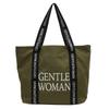 New Style Canvas Bag with Large Letter Print, Casual and Fashionable Shoulder Bag
