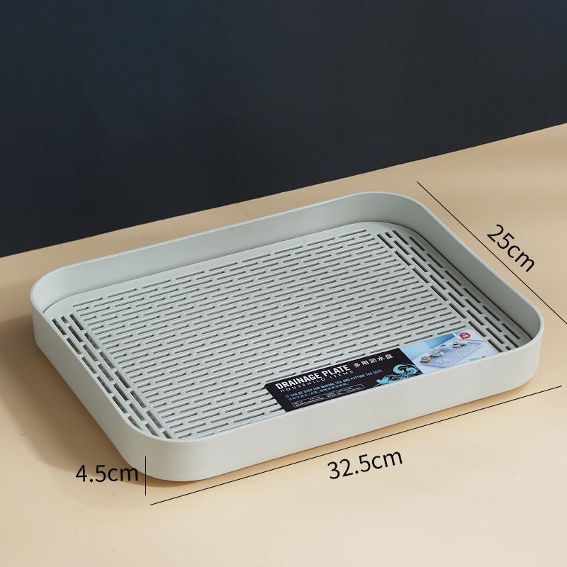 Double-Layer Plastic Draining Tray: Durable Household Tea, Bowl & Chopstick Storage Rack