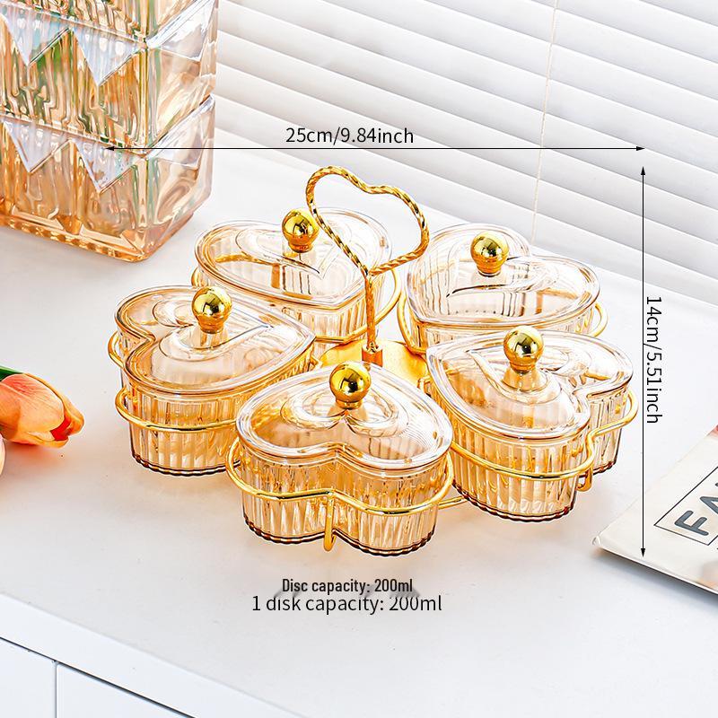 Heart-Shaped Dustproof Dried Fruit Tray - Living Room Coffee Table Snack Box & Storage Bowl