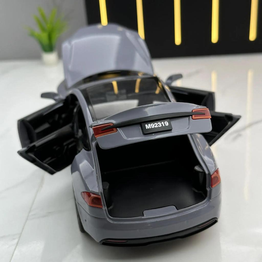 Mghxj4 1:24 Tesla Model S Miniatur Simulation Legierung Metall Druckguss Modellauto Sound & Licht Auto Spielzeug für Kinder Geschenke für Freund C270