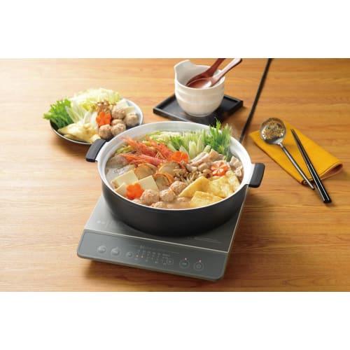 Kakusee KG-03 Tabletop Pot, 28cm, Serves 4-5 People, Baked Finish, Double-Handled, Gas Stove Compatible, Ceramic Coating, Non-Stick, Lightweight, Mode