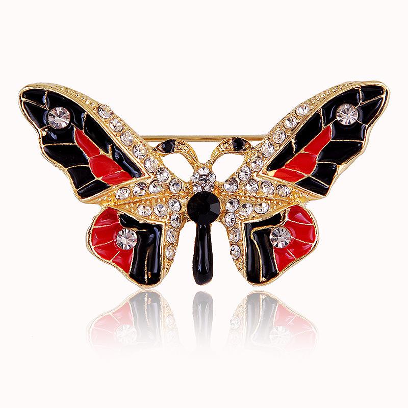

Rhinestone Butterfly Brooch Enamel Painted Alloy Pin for Women s Clothing Accessories