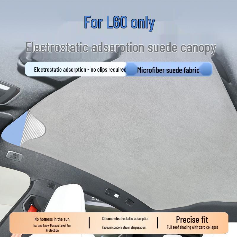 Ledao L60 Sunroof Sunshade: Suede Electrostatic Adsorption for Heat Insulation & UV Protection