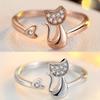 Exquisite Cute Cat Shaped Ring, Classic and Versatile, Trendy and Niche Design, Simple and Open Mouth Ring