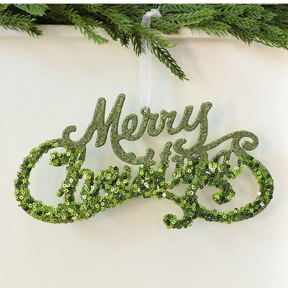 Elk Snowflake Butterfly Star Garland Christmas Merry Hanging Decoration Plastic Gold Glitter Christmas Ornaments