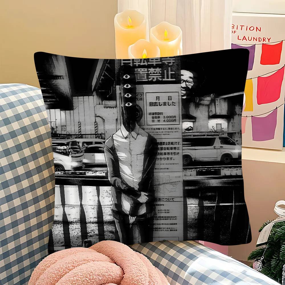 pc GGoodnight Anime PPunpun Pillow Case Fashion Square Pillowcase Bedroom Sofa Room Ins Decoration Leisure