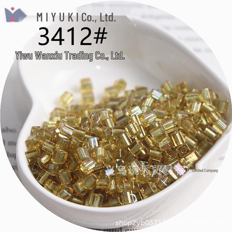 MIYUKI 4mm Transparent Dyed Core Sugar Cube Beads for DIY Bracelets