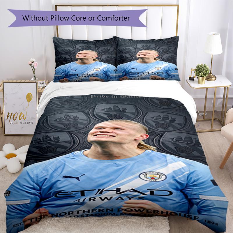 Haaland Bedding Set Breathable Duvet Cover with Pillowcases Decorative Bed Linen for Bedroom Home Decoration Birthday Gift
