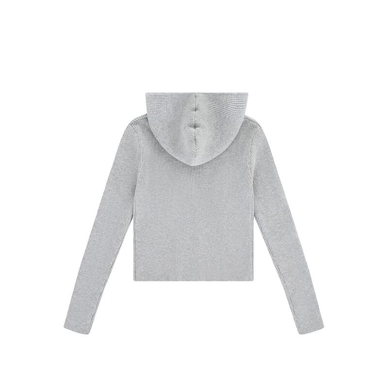 GROUND ZERO Women's Zip-Up Logo Knitted Cardigan