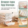 Refrigerator Egg Rack Double-layer Transparent Surface Stackable Egg Container Plastic Refrigerator Food Dispenser for Kitchen