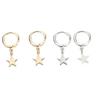 Women Girls Star Pendant Earrings Shiny Ear Clip Pin Copper Stud Jewelry Holiday Gift