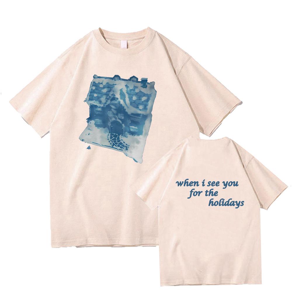 

Футболка Conan Gray New Song Holidays из хлопка, летние высококачественные футболки для женщин и мужчин, свободные топы, трендовые футболки Harajuku с круглым вырезом S песочный