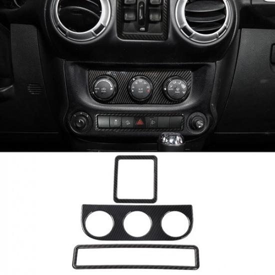 Carbon Fiber Window Trim Emergency Lamp AC Switch Cover For Jeep Wrangler JK 11+
