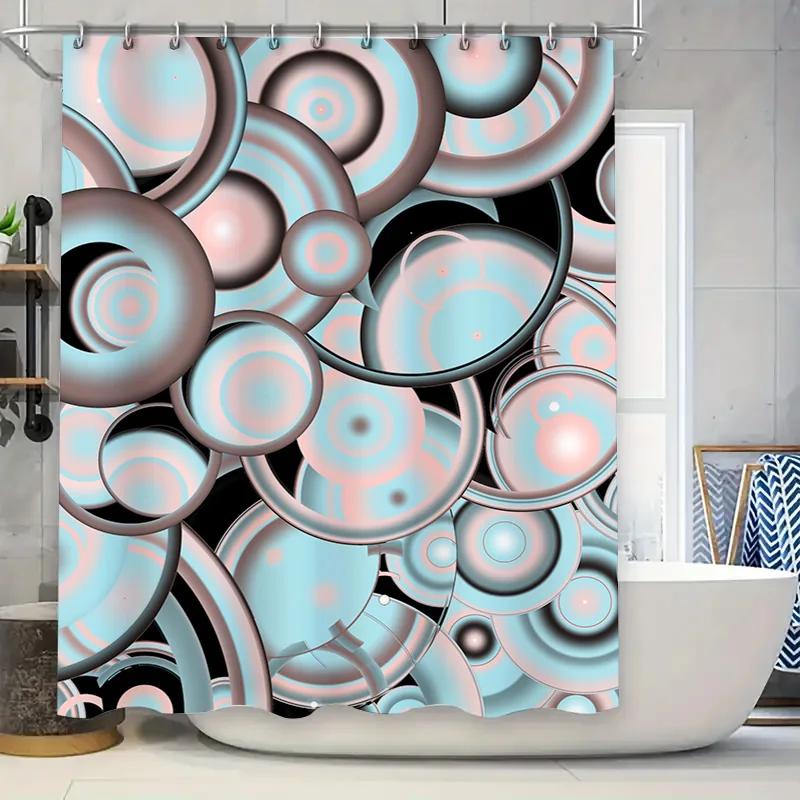 

Japanese Style Waterfall Shower Curtain Black White Oriental Print Bath Decor with Tree Design Waterproof Fabric Room Decoration W90XH180cm