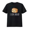 I Love Bread T Shirt Vintage Washed Slightly Stylish Fashion Homme Top For Everyday Wear Unisex Breathable Designer Clothes