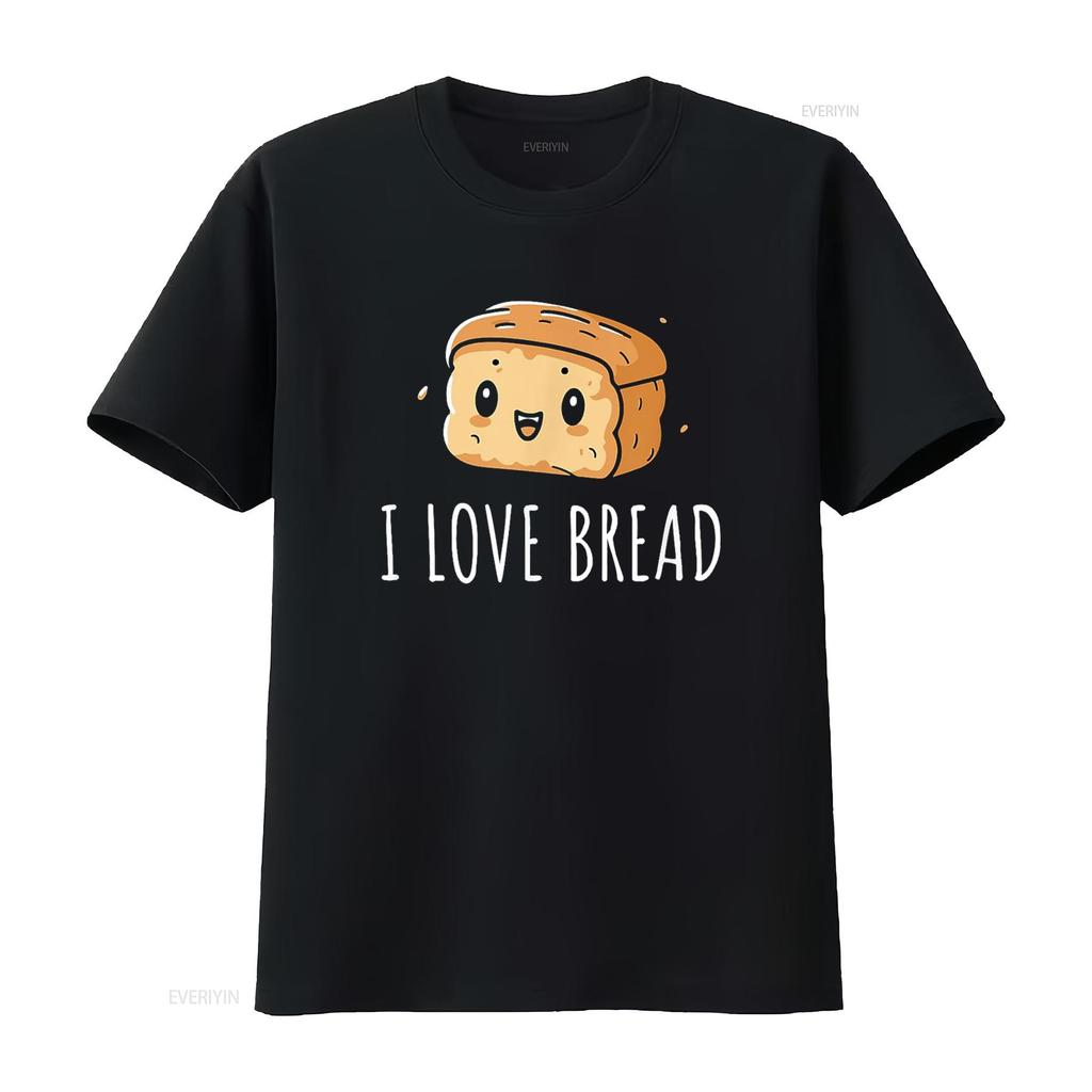 I Love Bread T Shirt Vintage Washed Slightly Stylish Fashion Homme Top For Everyday Wear Unisex Breathable Designer Clothes