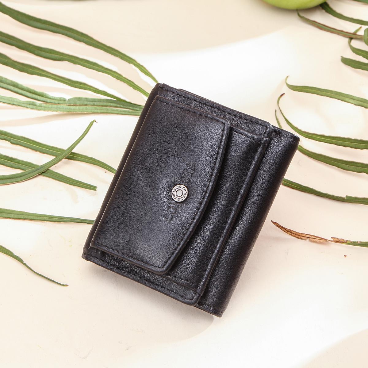 

CONTACT S женский компактный бумажник из натуральной кожи чёрный