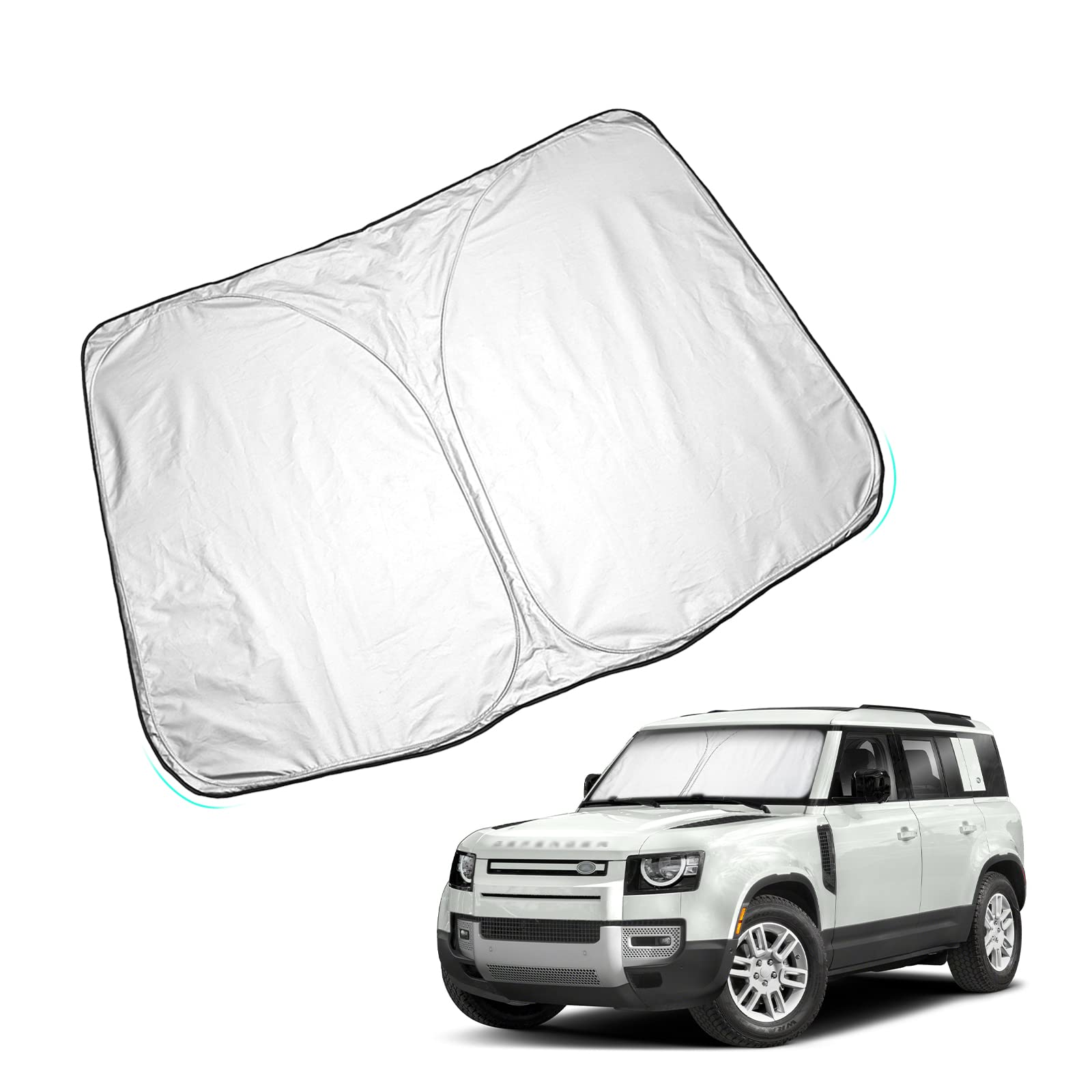 

HUAHAO Солнцезащитный козырек для нового Land Rover Defender для лобового стекла Defender, солнцезащитный козырек от УФ-лучей для лобового стекла автомобиля, Defender Light, теплоизоляционный, без присосок, на заказ