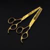 6.0-Inch Cherry Blossom Style Hairdressing Scissors Set - Straight, Bangs, and Serrated Scissors for Barbers