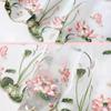 50X45Cm Embroidery Tulle Fabric Lotus Leaf Chiffon Fabric for Sewing Chinese Style Hanfu Dress Edges Lace Fabric Organza Fabric