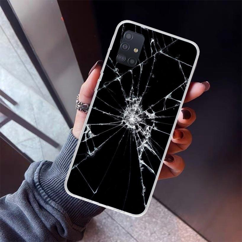 Broken Phone Screen Phone Case For Samsung Galaxy A52 A51 A50S A32 A22 A12 A02S A72 A71 A31 A70 A30S Note 20 Ultra 10 Plus S10 G