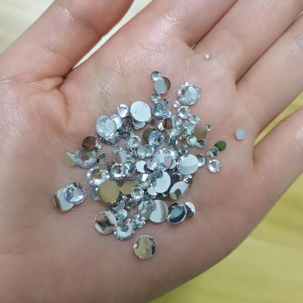 Nail Art Jewelry 12-Grid Flat Bottom Diamond Rhinestone Small Flat Bottom Round Diamond Small Round Diamond Super Flash Nail Diamond