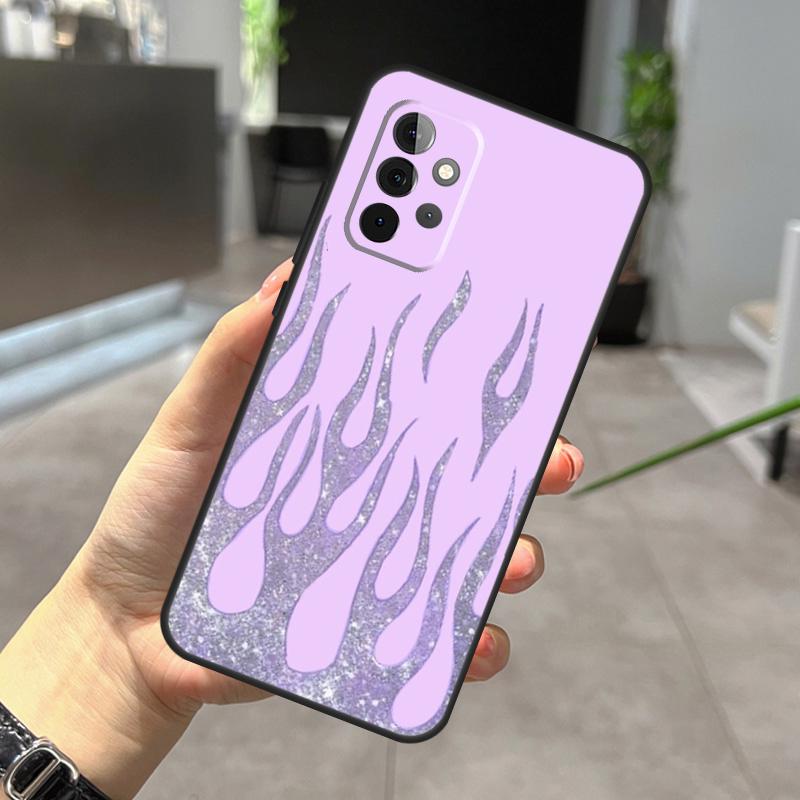 Purple Flames Fire Print Case For Samsung Galaxy A52 A32 A12 A56 A36 A54 A34 A14 A05 A16 A26 A13 A33 A53 A15 A35 A55