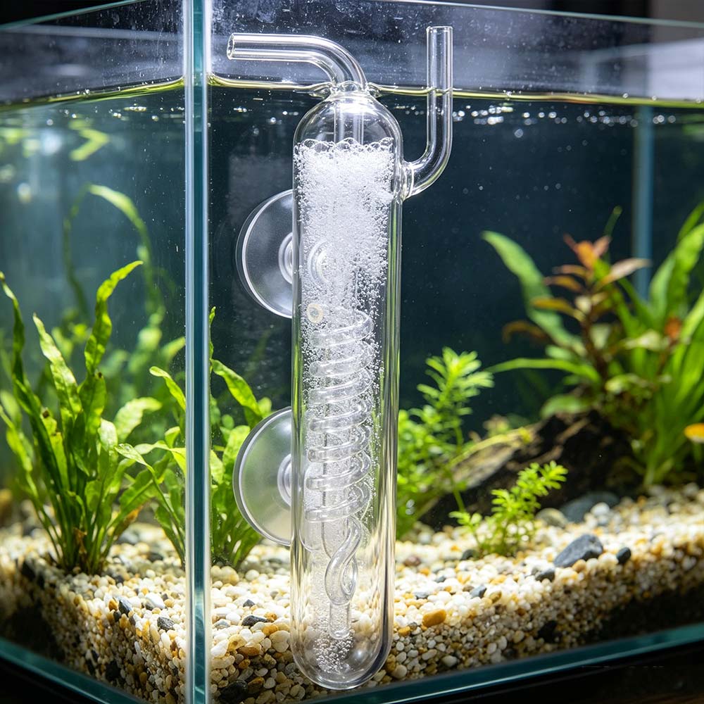 with Suction Cup CO2 Bubble Counter High Transparent Dioxide Reactor CO2 Diffuser Fish Tank