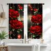 2 Pcs Diamond Rose Print Curtains,suitable for Bedroom,living Room Kitchen Decoration,home Decoration,window Decoration