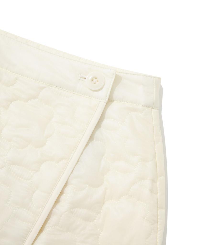 Covernat Woman Cloverheart Quilted Wrap Mini Skirt Light Yellow