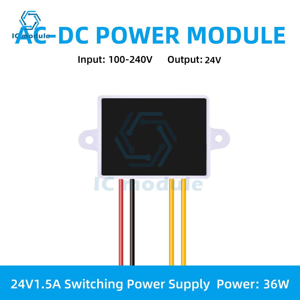 

AD to DC Power Supply Module AC 100V-240V 220V to DC12V 3A 24V 1.5A AC-DC Switching Power Supply Board 36W