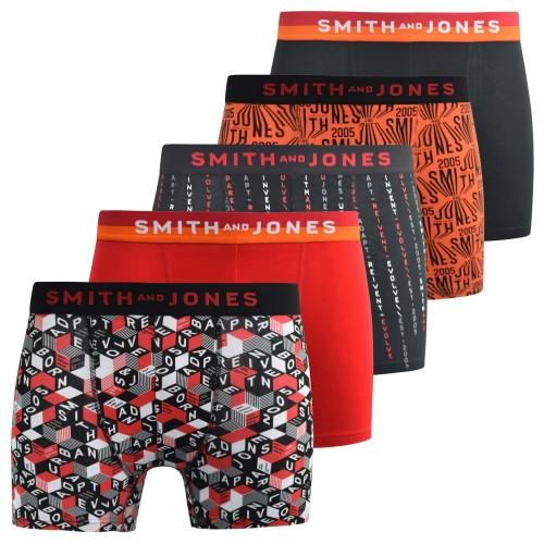 Boxer da uomo Smith & Jones Brevin (Confezione da 5) S nero